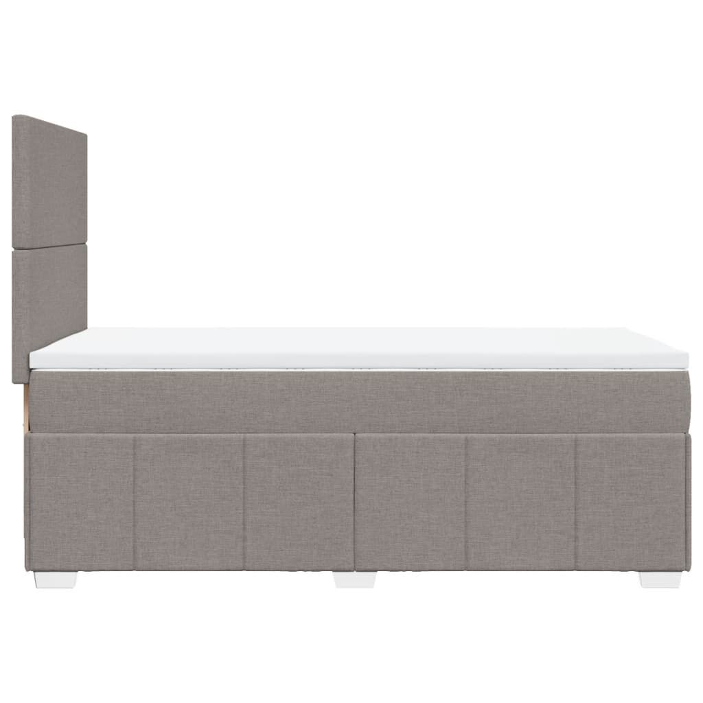 vidaXL Κρεβάτι Boxspring με Στρώμα Taupe 100 x 200 εκ. Υφασμάτινο