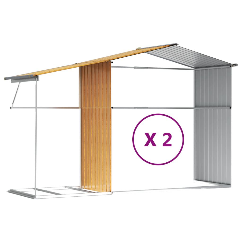 vidaXL Αποθήκη Κήπου Ανοιχτό Καφέ 277x279x179 εκ. Γαλβανισμένο Ατσάλι