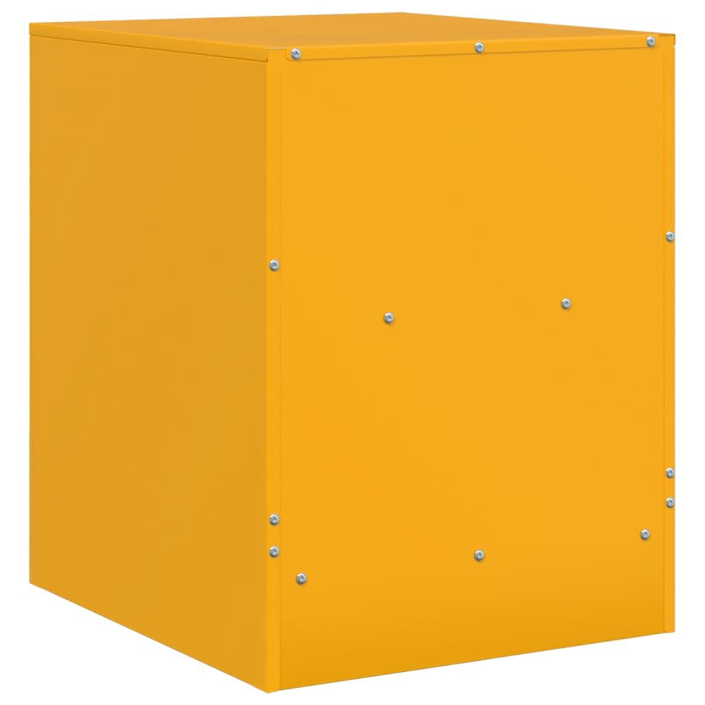vidaXL Κομοδίνο Μουσταρδί 34,5 x 39 x 44 εκ. από Χάλυβα