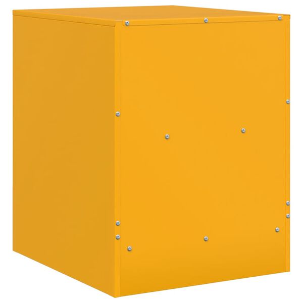 vidaXL Κομοδίνο Μουσταρδί 34,5 x 39 x 44 εκ. από Χάλυβα