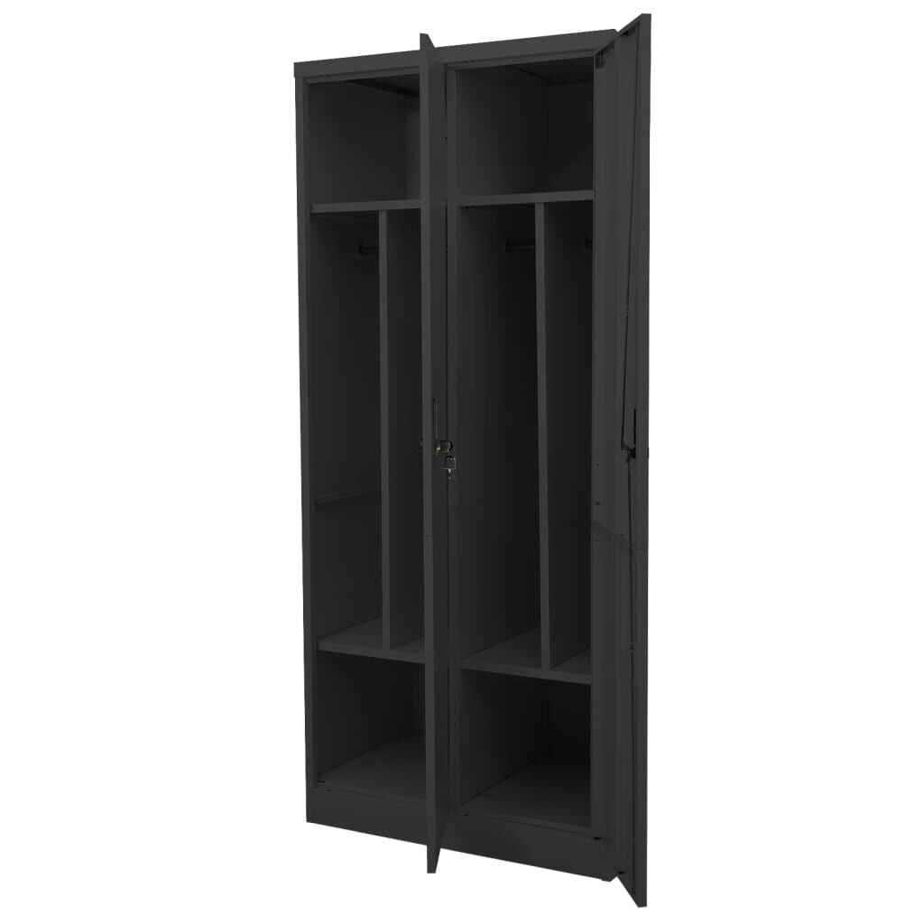 vidaXL Ντουλάπα Ανθρακί 80 x 50 x 180 εκ. Ατσάλινη