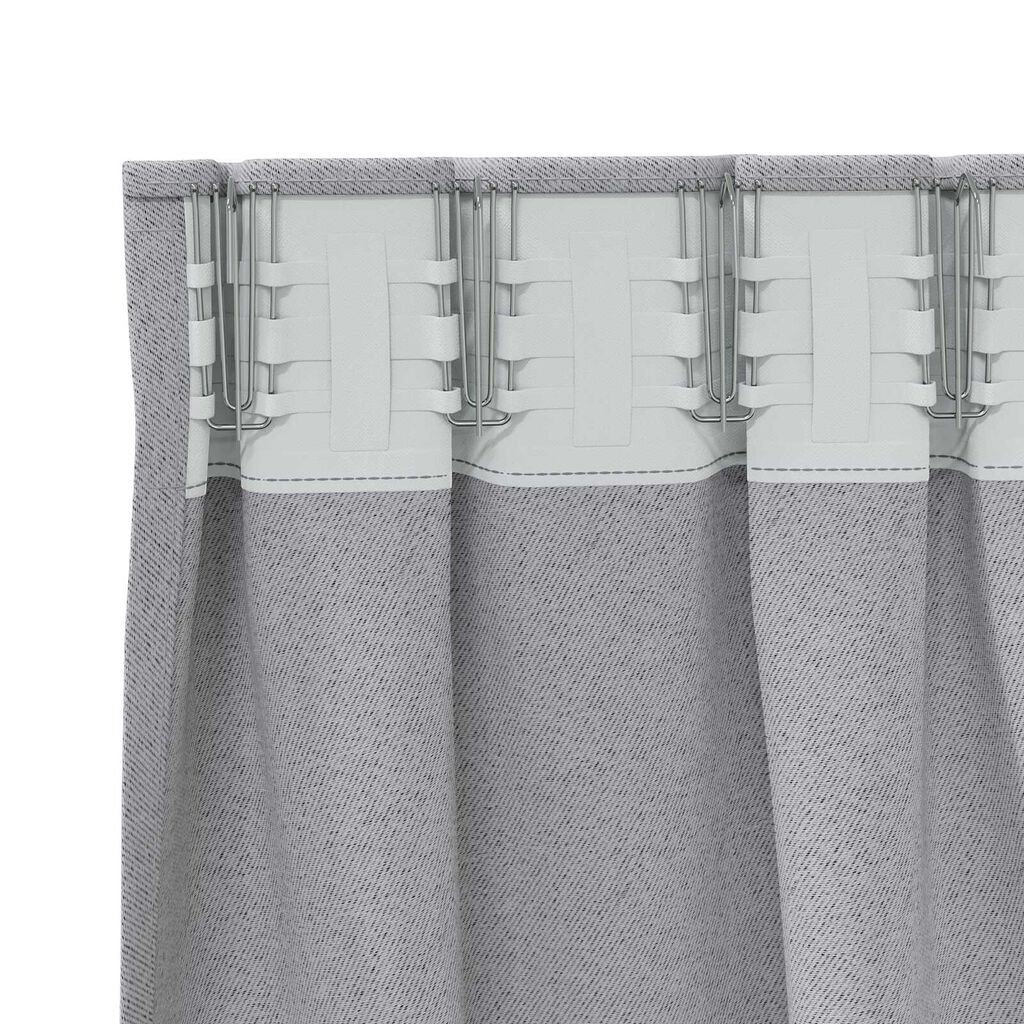 vidaXL Κουρτίνες 2 pcs Ανοιχτό γκρι 245 x 140 εκ. Πολυεστέρας