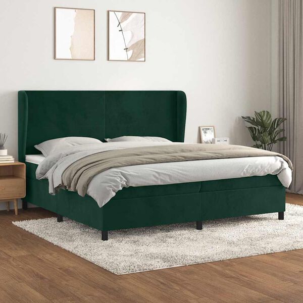 vidaXL &Kappa;&rho;&epsilon;&beta;ά&tau;&iota; Boxspring &mu;&epsilon; &Sigma;&tau;&rho;ώ&mu;&alpha; &Sigma;&kappa;&omicron;ύ&rho;&omicron; &Pi;&rho;ά&sigma;&iota;&nu;&omicron; 200x200&epsilon;&kappa;. &Beta;&epsilon;&lambda;&omicron;ύ&delta;&iota;&nu;&omicron;