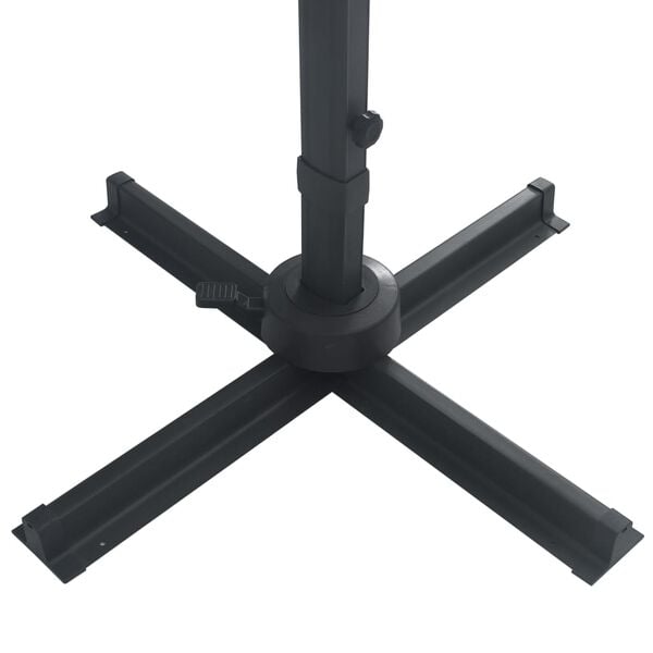 vidaXL Cantilever Ομπρέλα με LED, κοντάρι αλουμινίου 400x300 cm Μαύρη