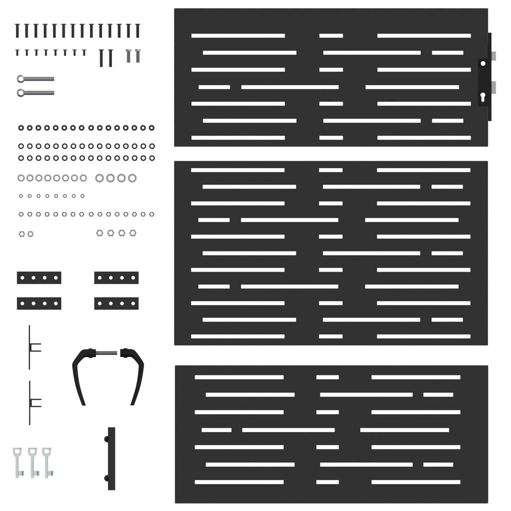 vidaXL Πύλη Κήπου Μαύρο 105 x 125 cm Ατσάλι με Επικάλυψη Πούδρας