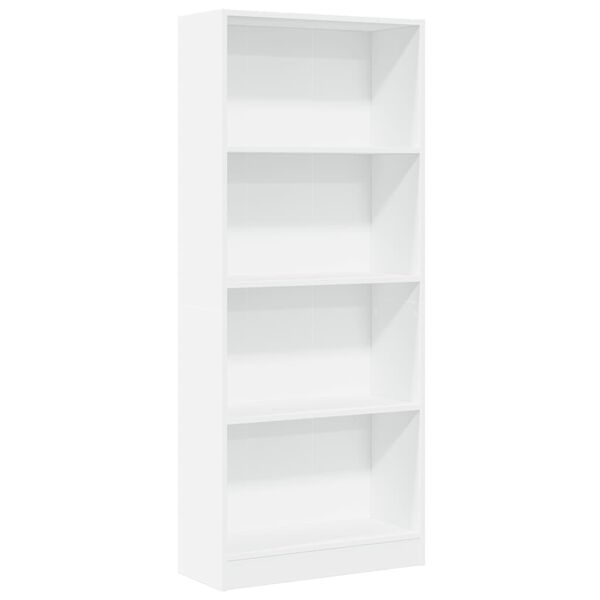 vidaXL Βιβλιοθήκη Λευκή 60x24x143 εκ. από Επεξεργασμένο Ξύλο