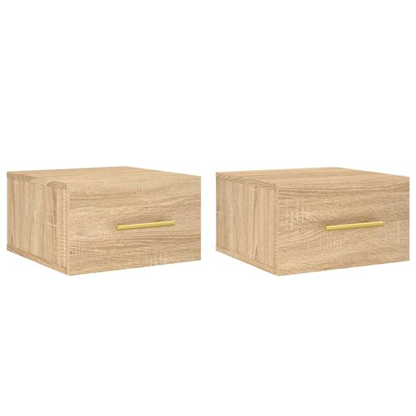 vidaXL Κομοδίνα Επιτοίχια 2 τεμ. Sonoma Δρυς 35 x 35 x 20 εκ.