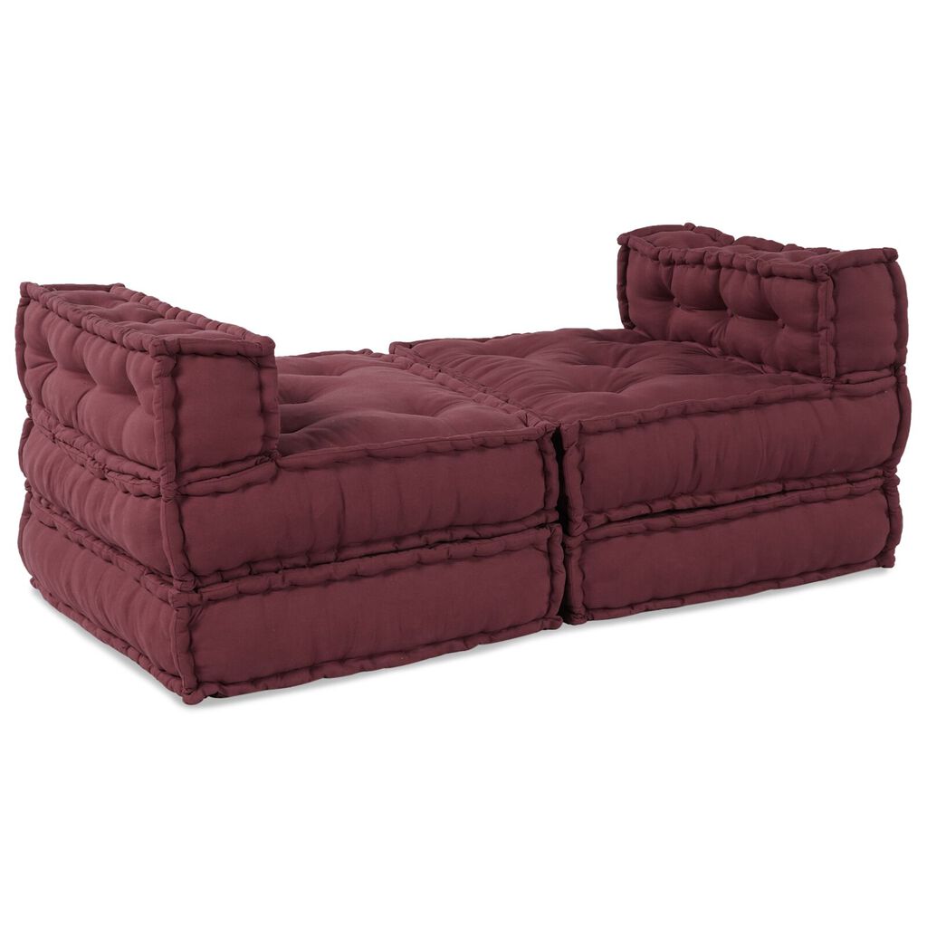 vidaXL Modular Pouffes 4 τεμάχια Μπορντό Ύφασμα