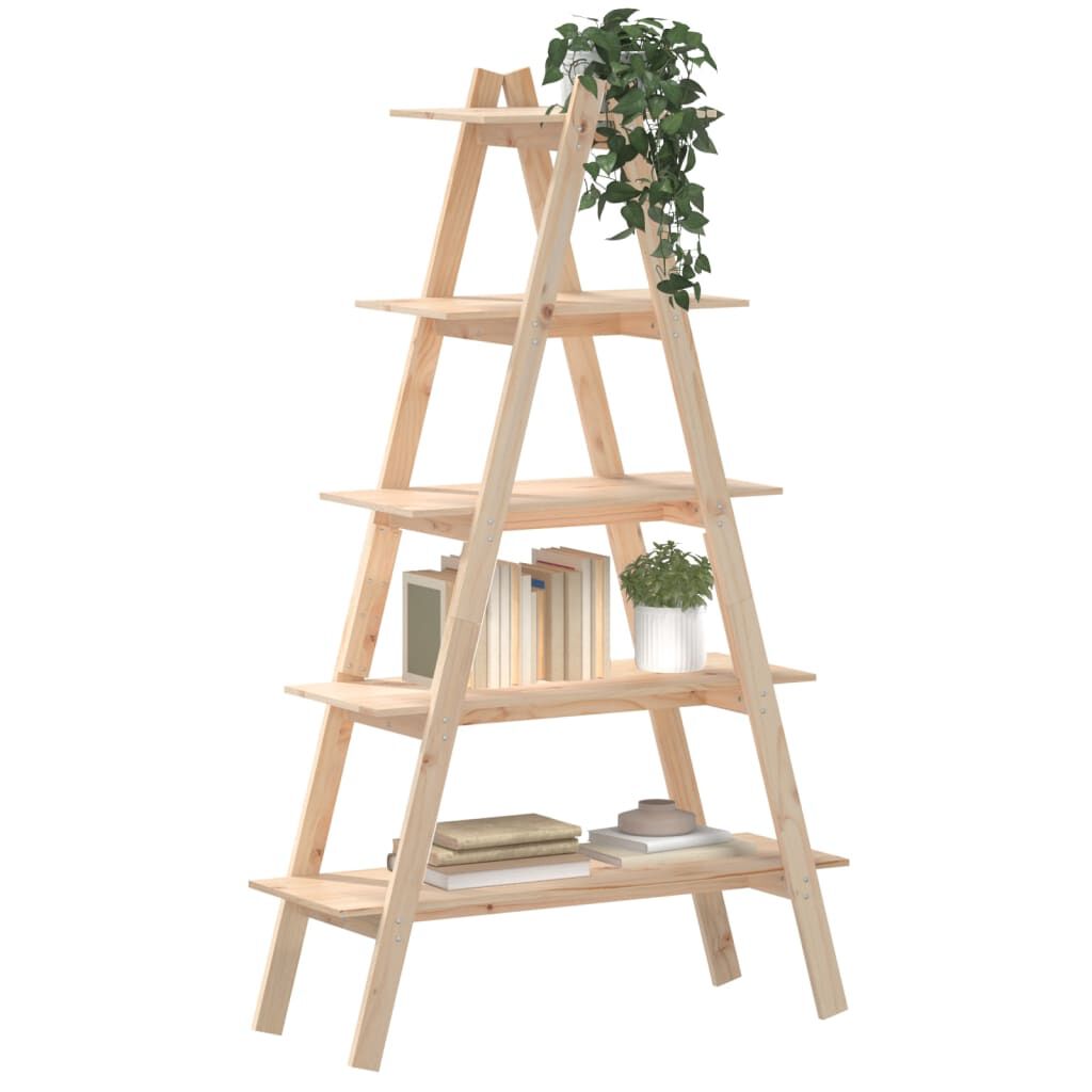 vidaXL Ραφιέρα 5 Επιπέδων Σχήμα Α 110x40x180,5 εκ. Μασίφ Ξύλο Πεύκου