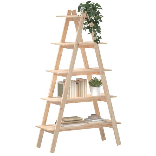 vidaXL Ραφιέρα 5 Επιπέδων Σχήμα Α 110x40x180,5 εκ. Μασίφ Ξύλο Πεύκου