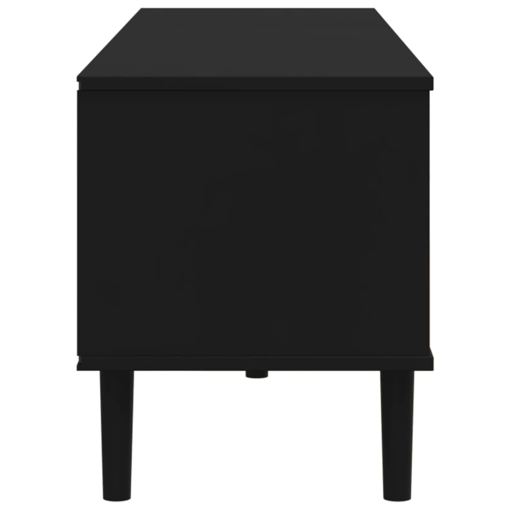 vidaXL Έπιπλο Τηλεόρασης SENJA Μαύρο / Ρατάν 158x40x49 εκ. Μασίφ Πεύκο