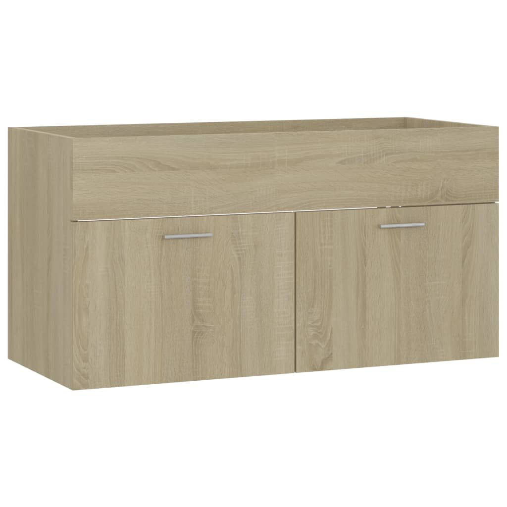 vidaXL Ντουλάπι Νιπτήρα Sonoma Δρυς 90 x 38,5 x 46 εκ. από Επεξ. Ξύλο