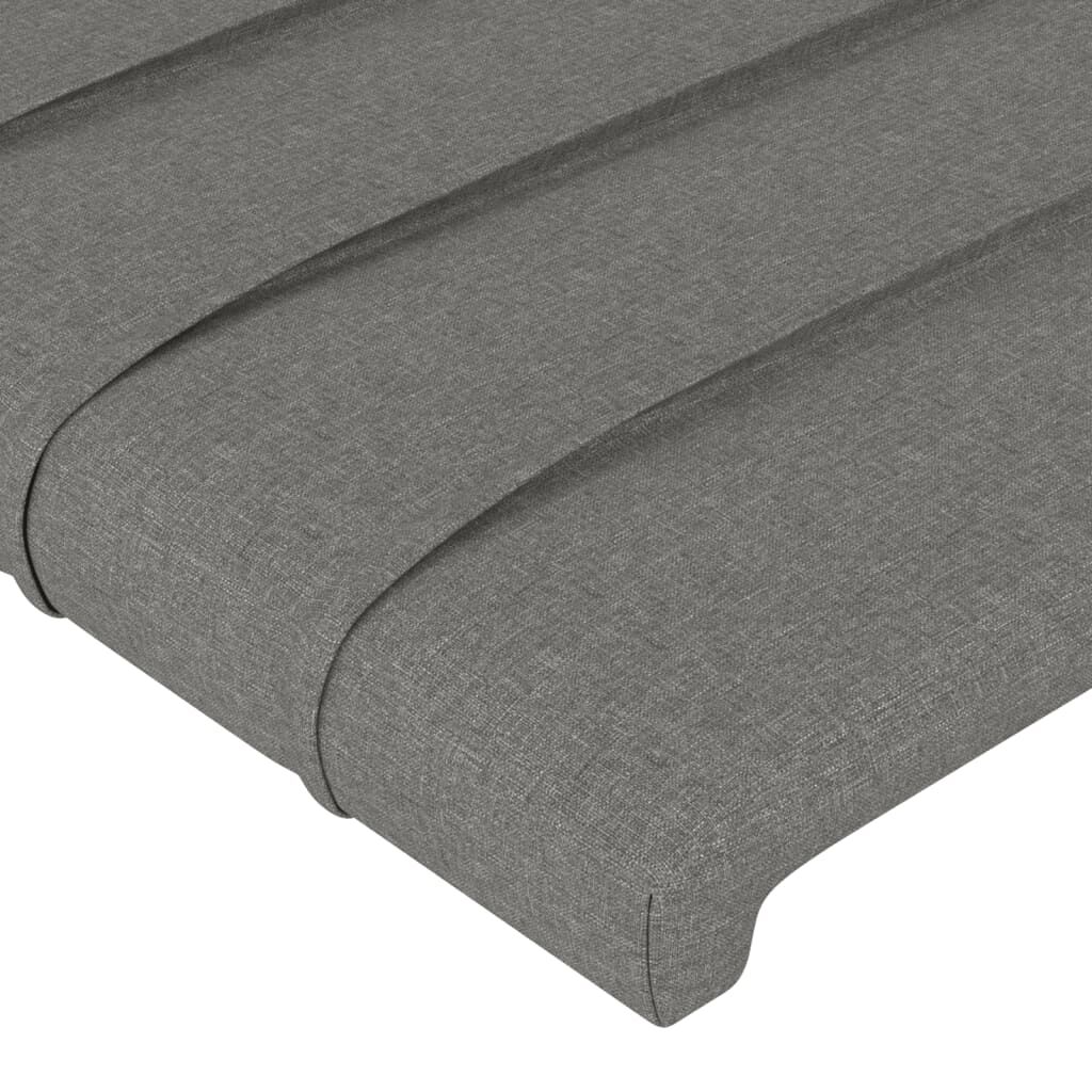 vidaXL Κεφαλάρι Κρεβατιού LED Σκούρο Γκρι 93x16x118/128εκ. Υφασμάτινο