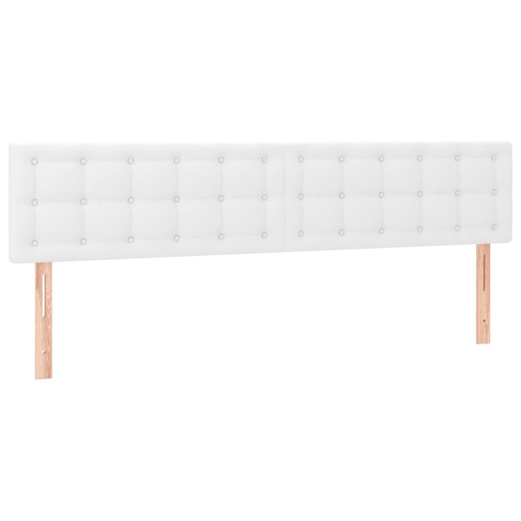 vidaXL Κρεβάτι Boxspring με Στρώμα Λευκό 200x200 εκ. Συνθετικό Δέρμα
