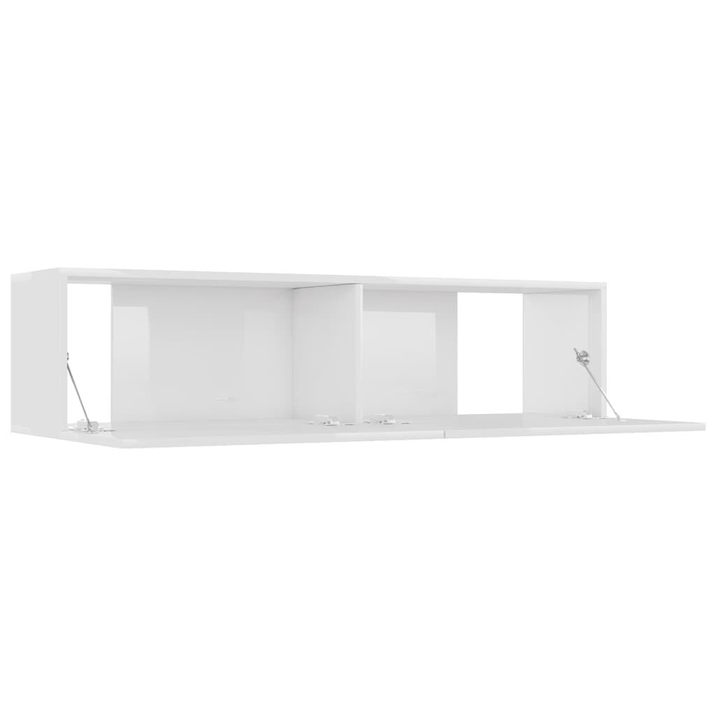 vidaXL Έπιπλο Τηλεόρασης Γυαλιστερό Λευκό 120x30x30 εκ. από Επεξ. Ξύλο