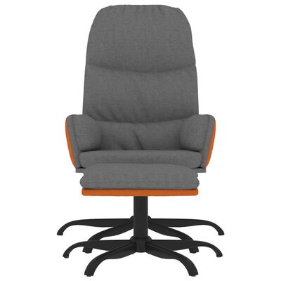 vidaXL Πολυθρόνα Relax Ανοιχτό Γκρι Υφασμάτινη με Σκαμπό
