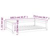 vidaXL Κρεβάτι Σκύλου 105,5x75,5x28 εκ. από Μασίφ Ξύλο Πεύκου
