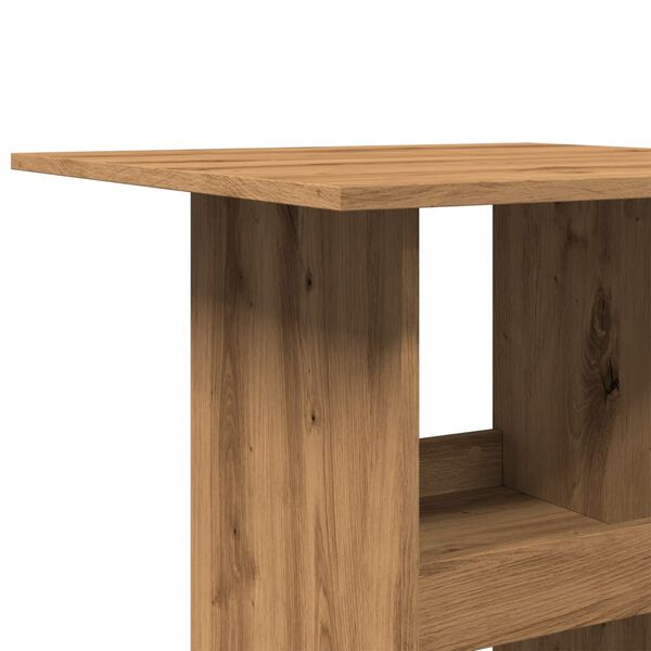vidaXL Τραπέζι Μπαρ με Ράφια Αρτισιανή Δρυς 60x60x102εκ. Επεξεργ. Ξύλο