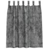 vidaXL Κουρτίνα με κουρτίνες 2 pcs Γκρι 140 x 140 cm Βελούδο