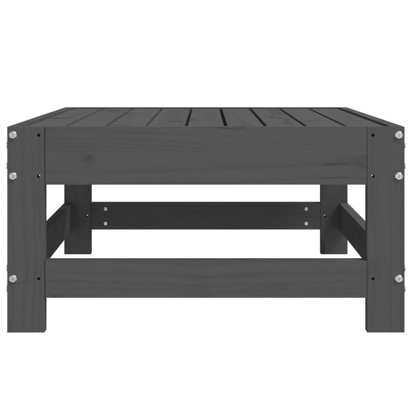 vidaXL Υποπόδιο Κήπου Γκρι από Μασίφ Ξύλο Πεύκου