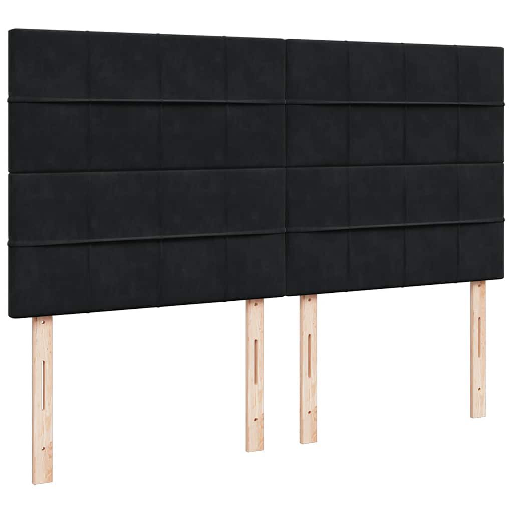 vidaXL Κρεβάτι Boxspring με Στρώμα Μαύρο 180x200 εκ. Βελούδινο