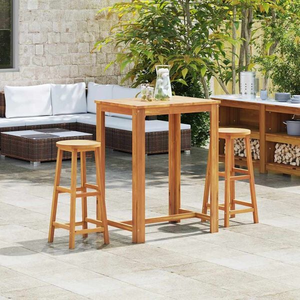 vidaXL Σκαμπό Μπαρ 2 τεμ. από Μασίφ Ξύλο Ακακίας