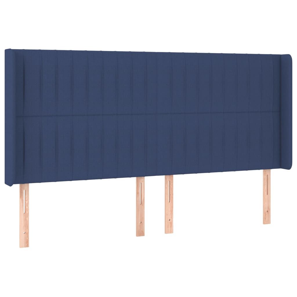 vidaXL Κρεβάτι Boxspring με Στρώμα & LED Μπλε 200x200 εκ. Υφασμάτινο