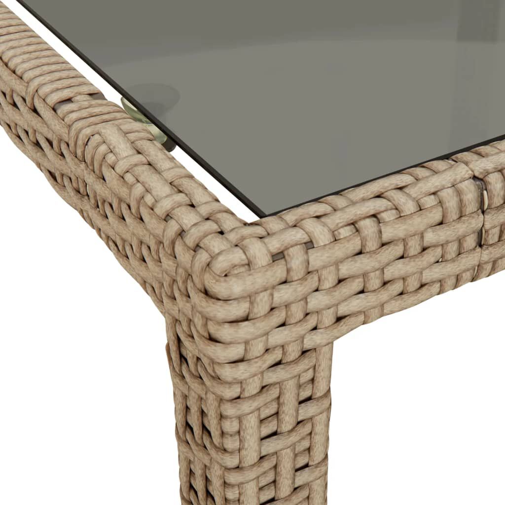 vidaXL Τραπέζι Κήπου Μπεζ 250x100x75 εκ. Ψημένο Γυαλί/Συνθετικό Ρατάν
