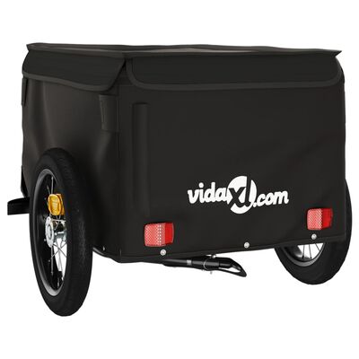 vidaXL Τρέιλερ Ποδηλάτου Μαύρο 30 Κιλά από Σίδερο