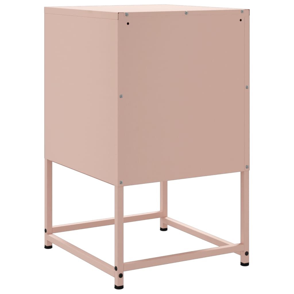 vidaXL Κομοδίνο Ροζ 36x39x60,5 εκ. από Χάλυβα