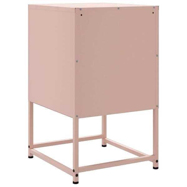 vidaXL Κομοδίνο Ροζ 36x39x60,5 εκ. από Χάλυβα