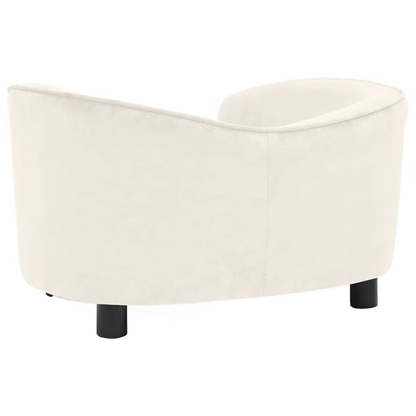 vidaXL Καναπές - Κρεβάτι Σκύλου Κρεμ 69 x 49 x 40 εκ. Βελουτέ