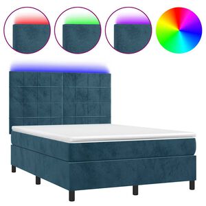 vidaXL &Kappa;&rho;&epsilon;&beta;ά&tau;&iota; Boxspring &mu;&epsilon; &Sigma;&tau;&rho;ώ&mu;&alpha; & LED &Sigma;&kappa;. &Mu;&pi;&lambda;&epsilon; 140x200&epsilon;&kappa;. &Beta;&epsilon;&lambda;&omicron;ύ&delta;&iota;&nu;&omicron;
