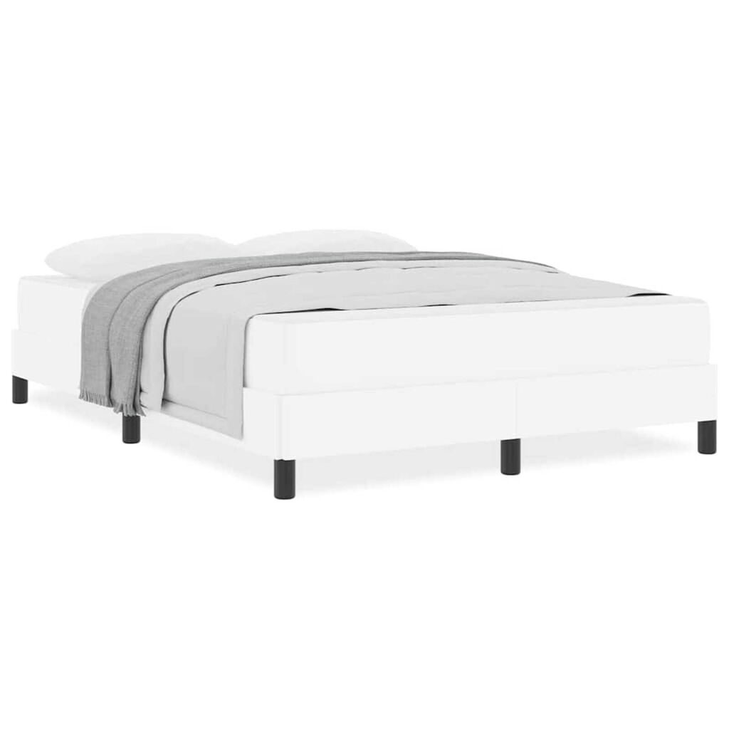 vidaXL Κρεβάτι με στρώμα Καθαρό Λευκό 160 x 200 cm Τεχνητό δέρμα