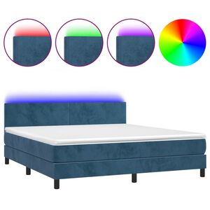 vidaXL &Kappa;&rho;&epsilon;&beta;ά&tau;&iota; Boxspring &mu;&epsilon; &Sigma;&tau;&rho;ώ&mu;&alpha; & LED &Sigma;&kappa;. &Mu;&pi;&lambda;&epsilon; 160x200&epsilon;&kappa;. &Beta;&epsilon;&lambda;&omicron;ύ&delta;&iota;&nu;&omicron;