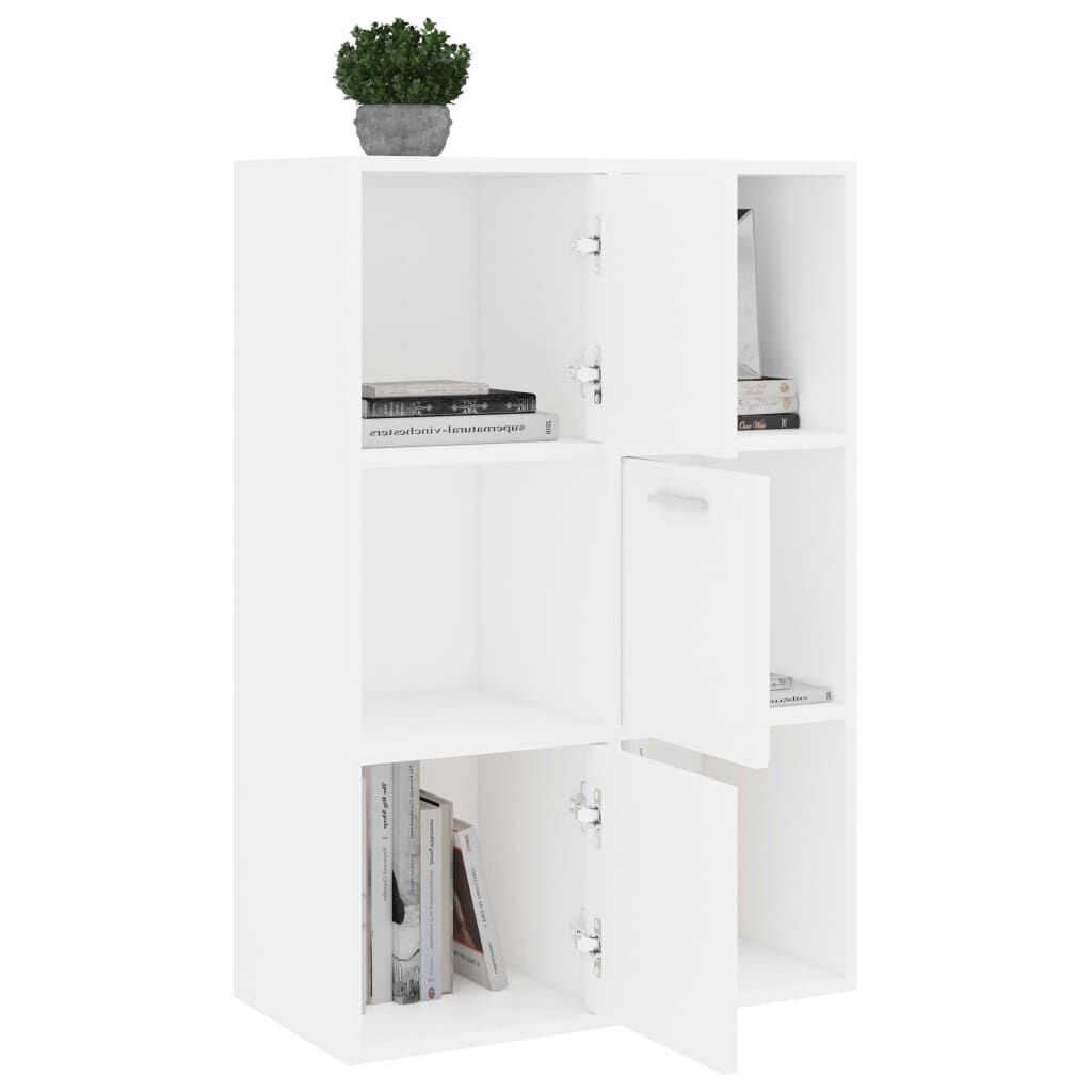 vidaXL Ραφιέρα με Ντουλάπια Λευκή 60 x 29,5 x 90 εκ. από Επεξ. Ξύλο