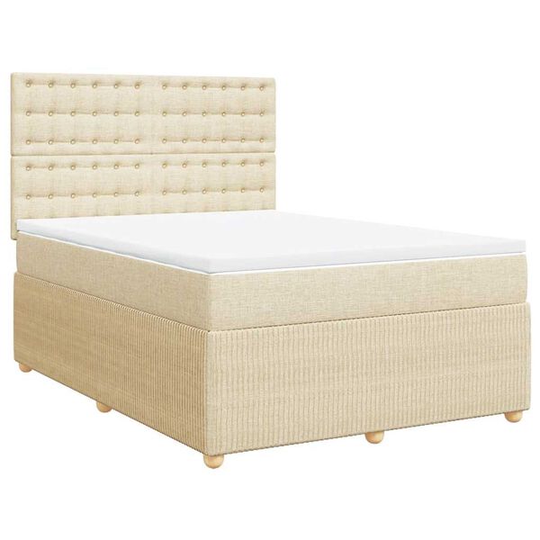 vidaXL &Kappa;&rho;&epsilon;&beta;ά&tau;&iota; Boxspring &mu;&epsilon; &Sigma;&tau;&rho;ώ&mu;&alpha; &Kappa;&rho;&epsilon;&mu; 160x200 &epsilon;&kappa;. &Upsilon;&phi;&alpha;&sigma;&mu;ά&tau;&iota;&nu;&omicron;
