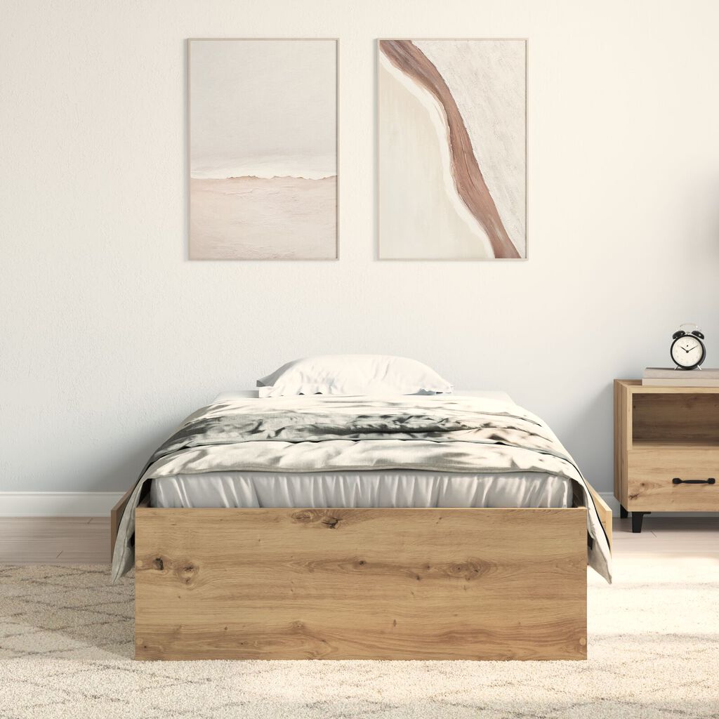 vidaXL Κρεβάτι Artisan Oak 90x190 εκ. Επεξεργασμένο Ξύλο