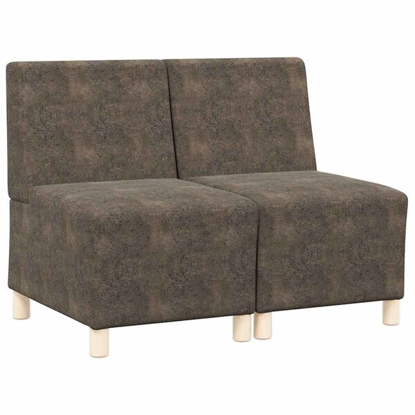 vidaXL Μοναδικός Καναπές χωρίς Χερούλια 2 pcs Σκούρο Γκρι