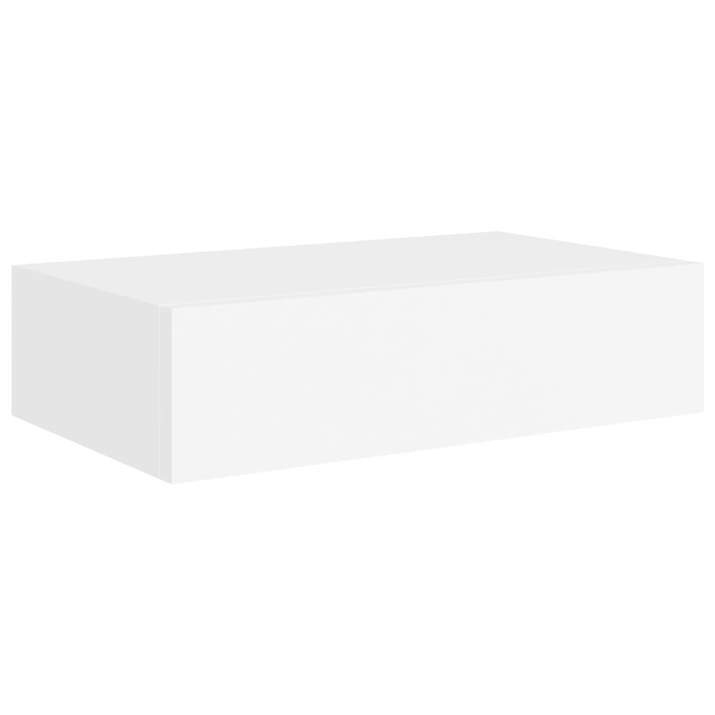 vidaXL Ράφι Επιτοίχιο με Συρτάρι Λευκό 40 x 23,5 x 10 εκ. από MDF