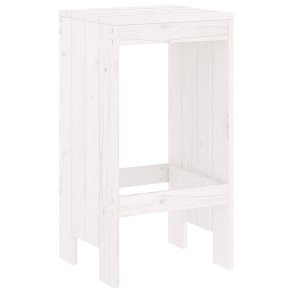 vidaXL Σκαμπό Μπαρ 2 Τεμ. Λευκά 40 x 36 x 75 εκ. από Μασίφ Ξύλο Πεύκου