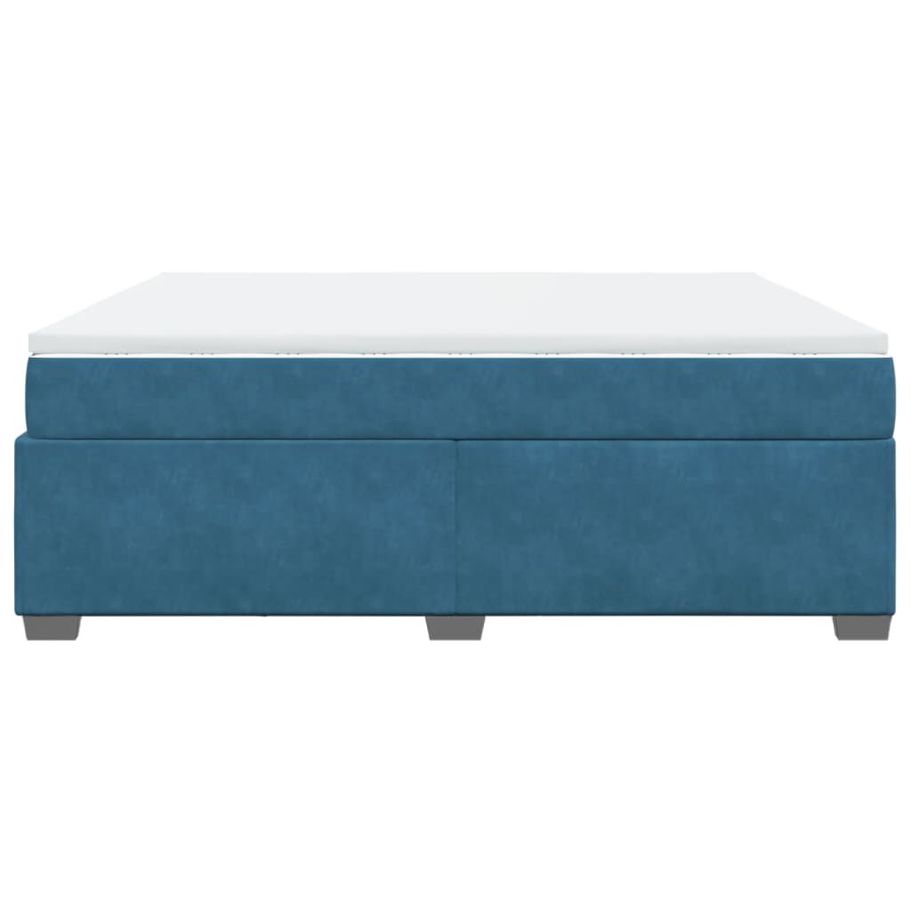 vidaXL Κρεβάτι Boxspring με Στρώμα Σκούρο Μπλε 180x200 εκ. Βελούδινο