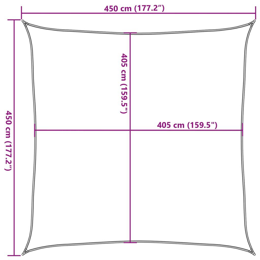 vidaXL Πανί Σκίασης Τετράγωνο Κίτρινο 4,5x4,5 μ. από HDPE 160 γρ./μ²