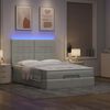 vidaXL Οθωμανικό κρεβάτι με στρώματα & LEDs Ανοιχτό γκρι Βελούδο