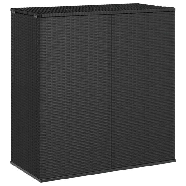 vidaXL Κουτί Μαξιλαριού Κήπου Μαύρο 100x49x103,5 εκ. Ρατάν Πολυαιθ.