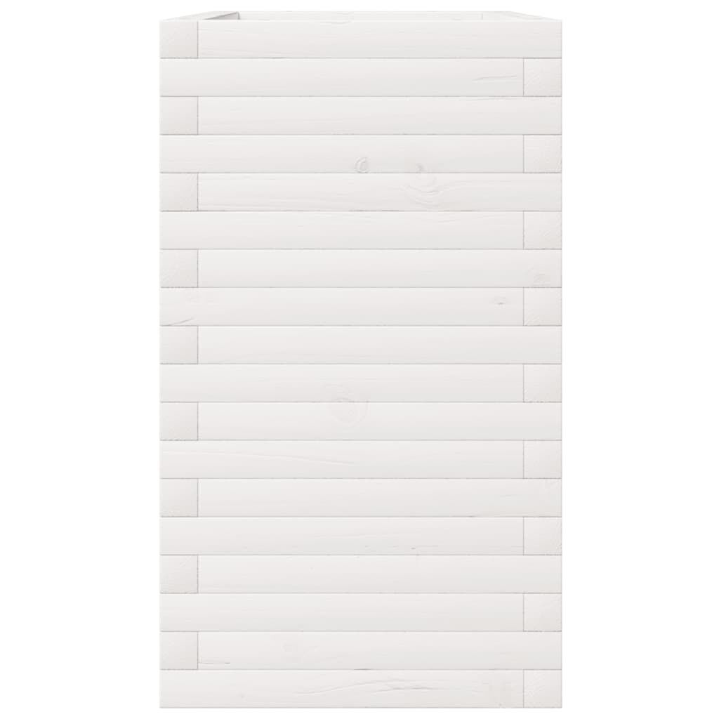 vidaXL Ζαρντινιέρα Κήπου Λευκή 90x40x72,5 εκ. από Μασίφ Ξύλο Πεύκου