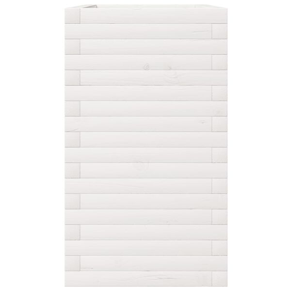 vidaXL Ζαρντινιέρα Κήπου Λευκή 90x40x72,5 εκ. από Μασίφ Ξύλο Πεύκου