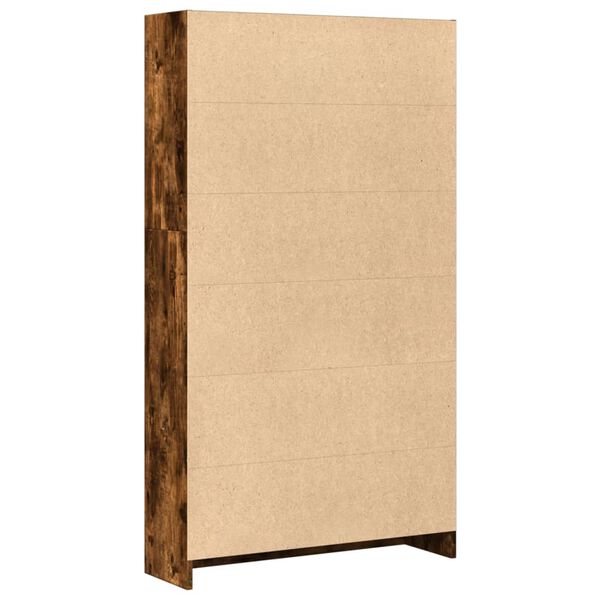 vidaXL Βιβλιοθήκη Καπνιστή Δρυς 80x24x143 εκ. από Επεξεργασμένο Ξύλο
