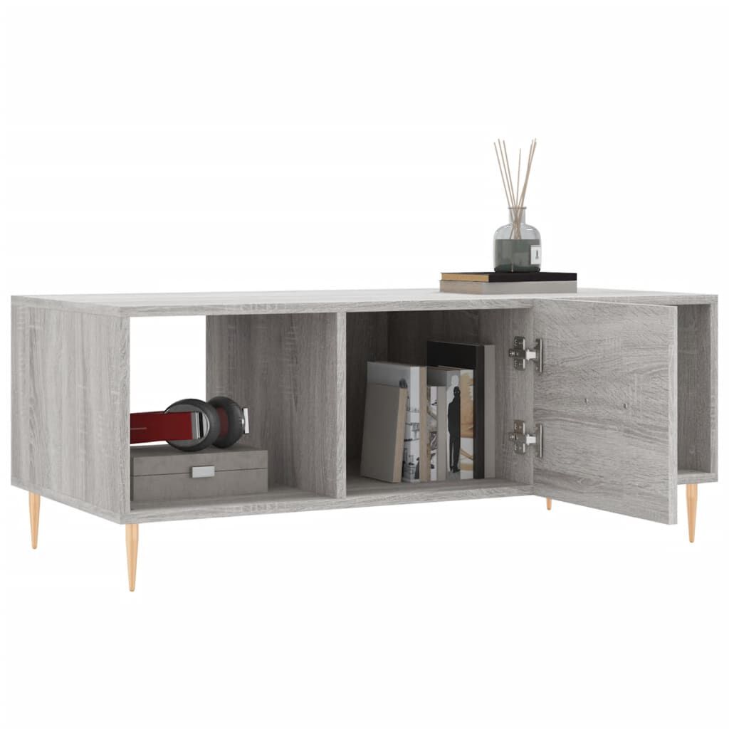 vidaXL Τραπεζάκι Σαλονιού Γκρι Sonoma 102x50x40 εκ. Επεξεργασμένο Ξύλο