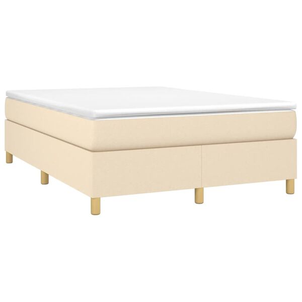 vidaXL &Kappa;&rho;&epsilon;&beta;ά&tau;&iota; Boxspring &mu;&epsilon; &Sigma;&tau;&rho;ώ&mu;&alpha; &Kappa;&rho;&epsilon;&mu; 140x190 &epsilon;&kappa;. &Upsilon;&phi;&alpha;&sigma;&mu;ά&tau;&iota;&nu;&omicron;